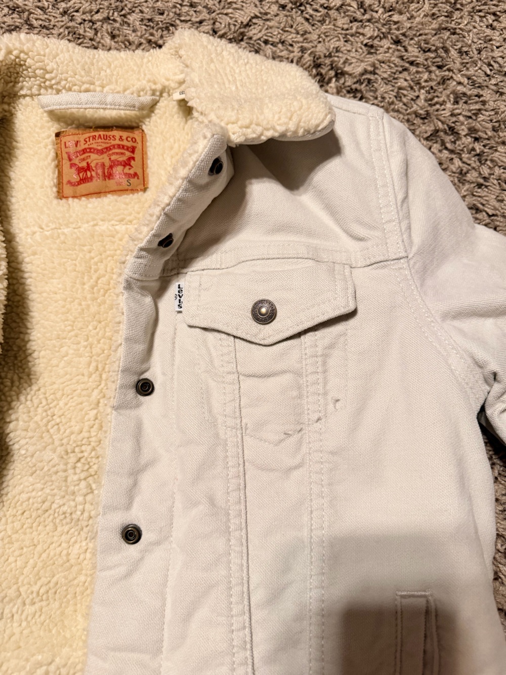 Levi's Cream Sherpa-Lined Jacket